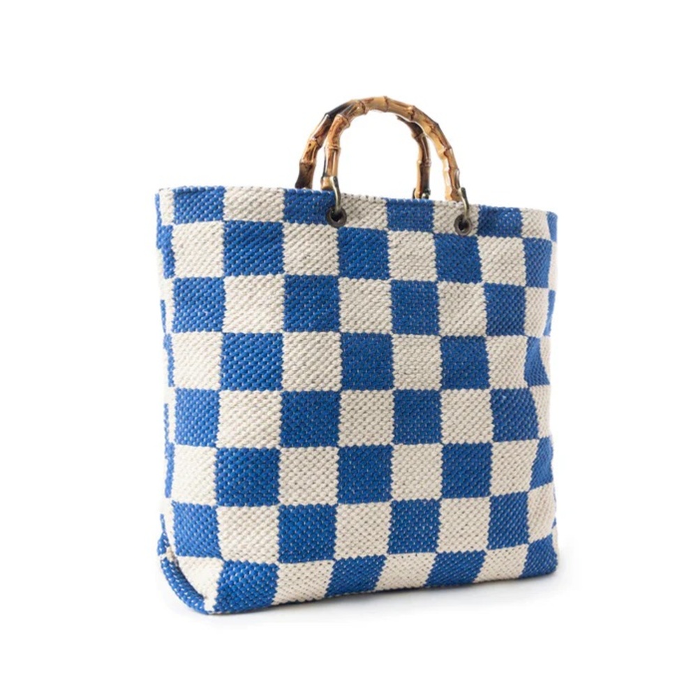 🚨LAST ONE🚨Blue and White Checkered Tote Bag